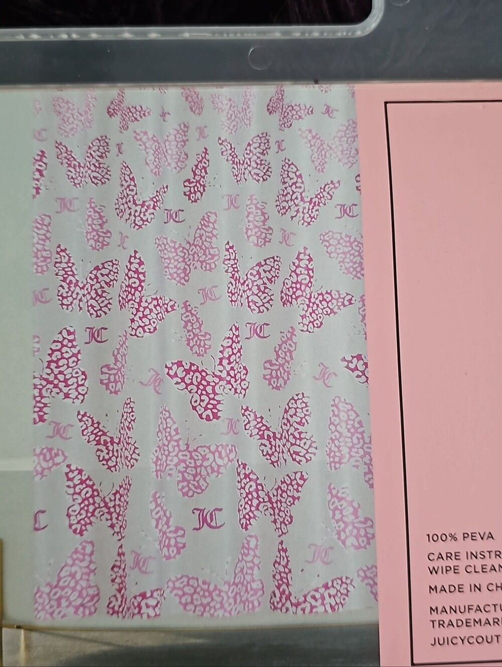 Juicy Couture Pink Eco-Friendly Printed PEVA Shower Curtain